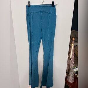 Free People Teal High-Waisted Pants, Size M
